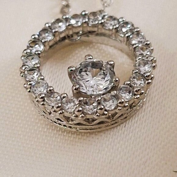 Avon Circle Of Life Cubic Zirconia Pendant Necklace - Picture 5 of 8